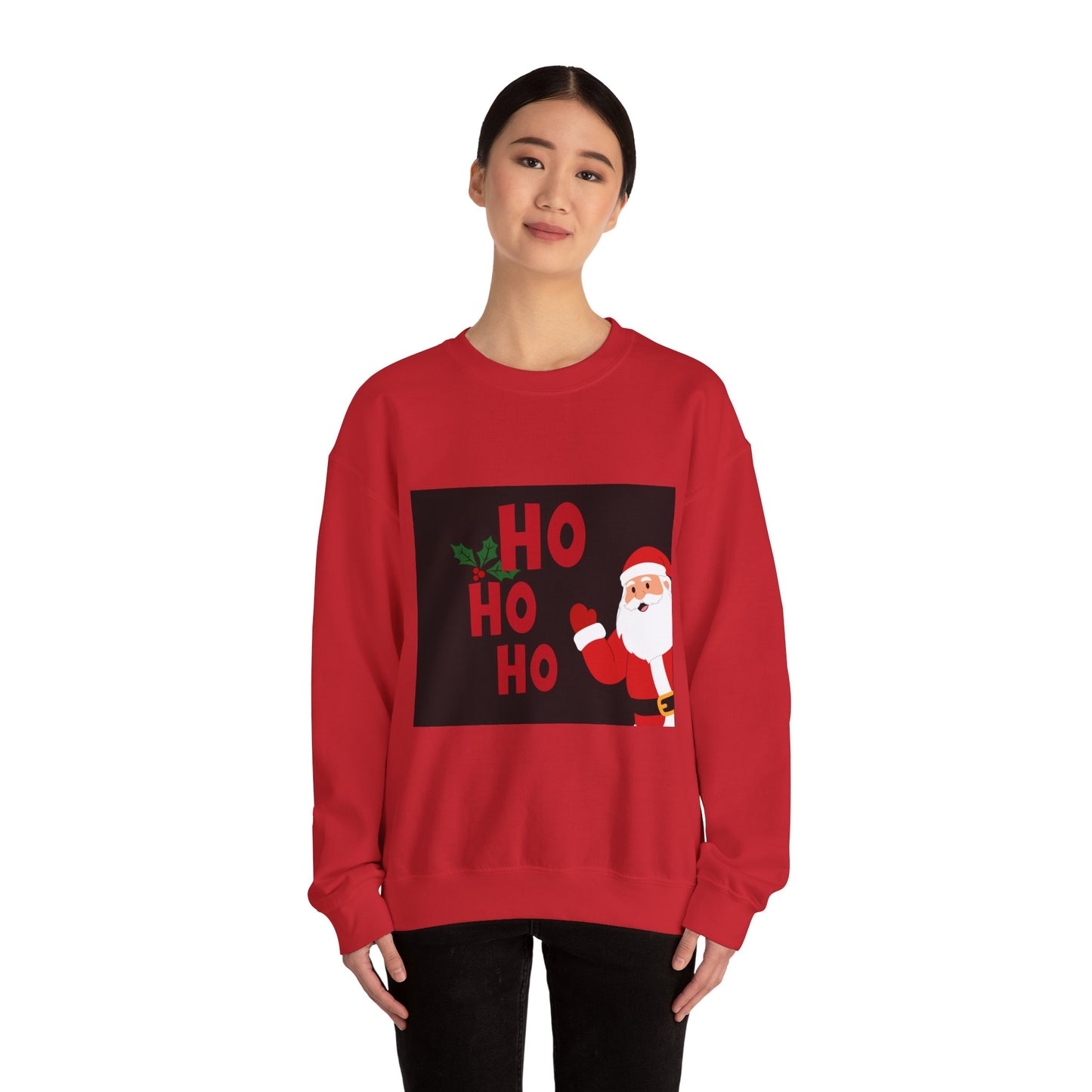 Christmas Sweatshirt — 'HO HO HO' Santa Holiday Crewneck