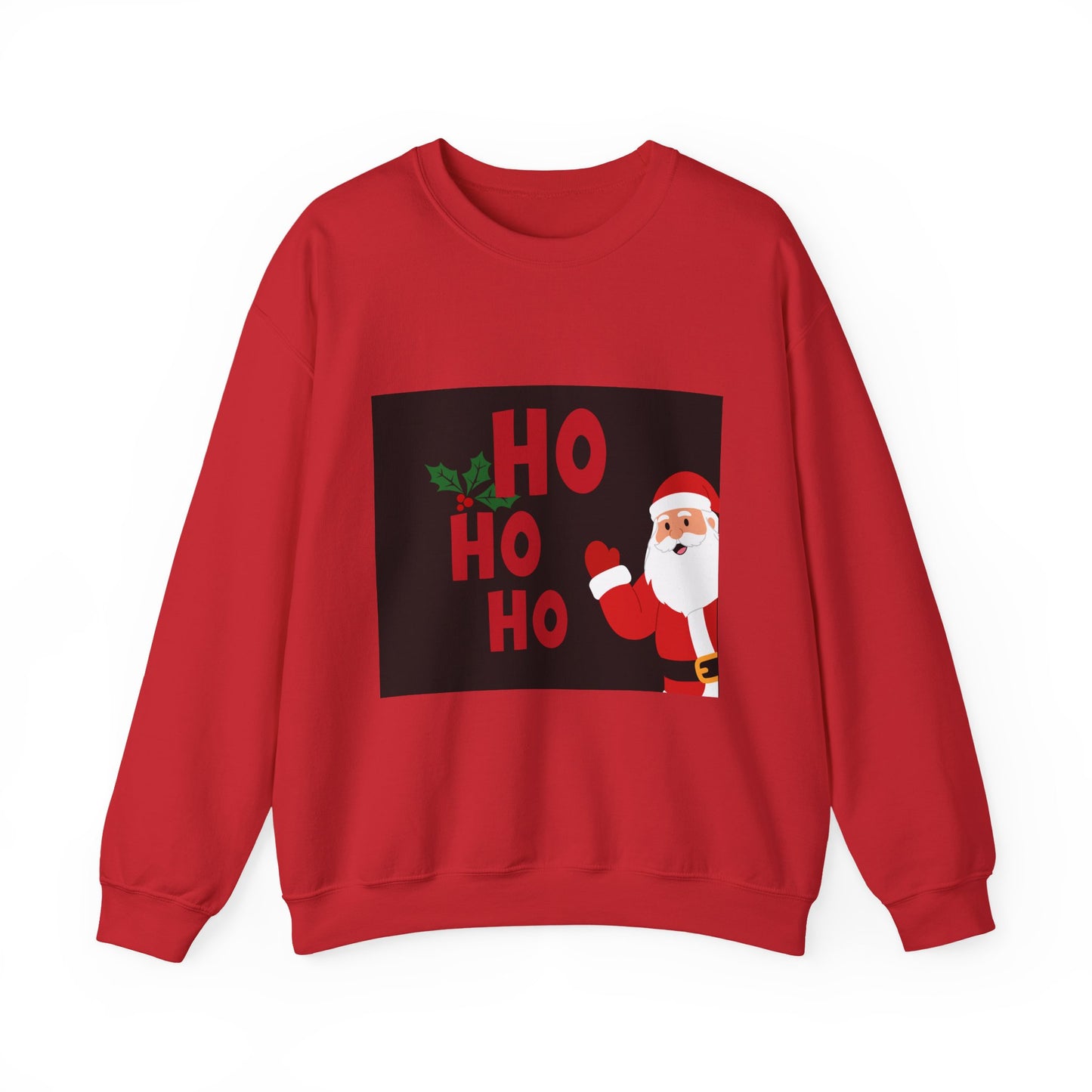 Christmas Sweatshirt — 'HO HO HO' Santa Holiday Crewneck