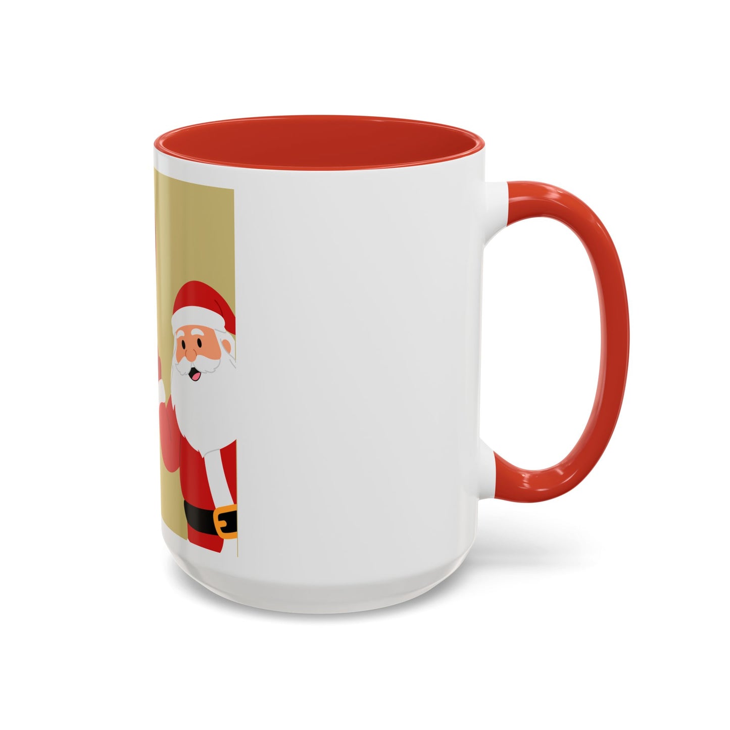 Christmas Santa 'HO HO HO' Accent Coffee Mug - Holiday Holiday Morning Gift