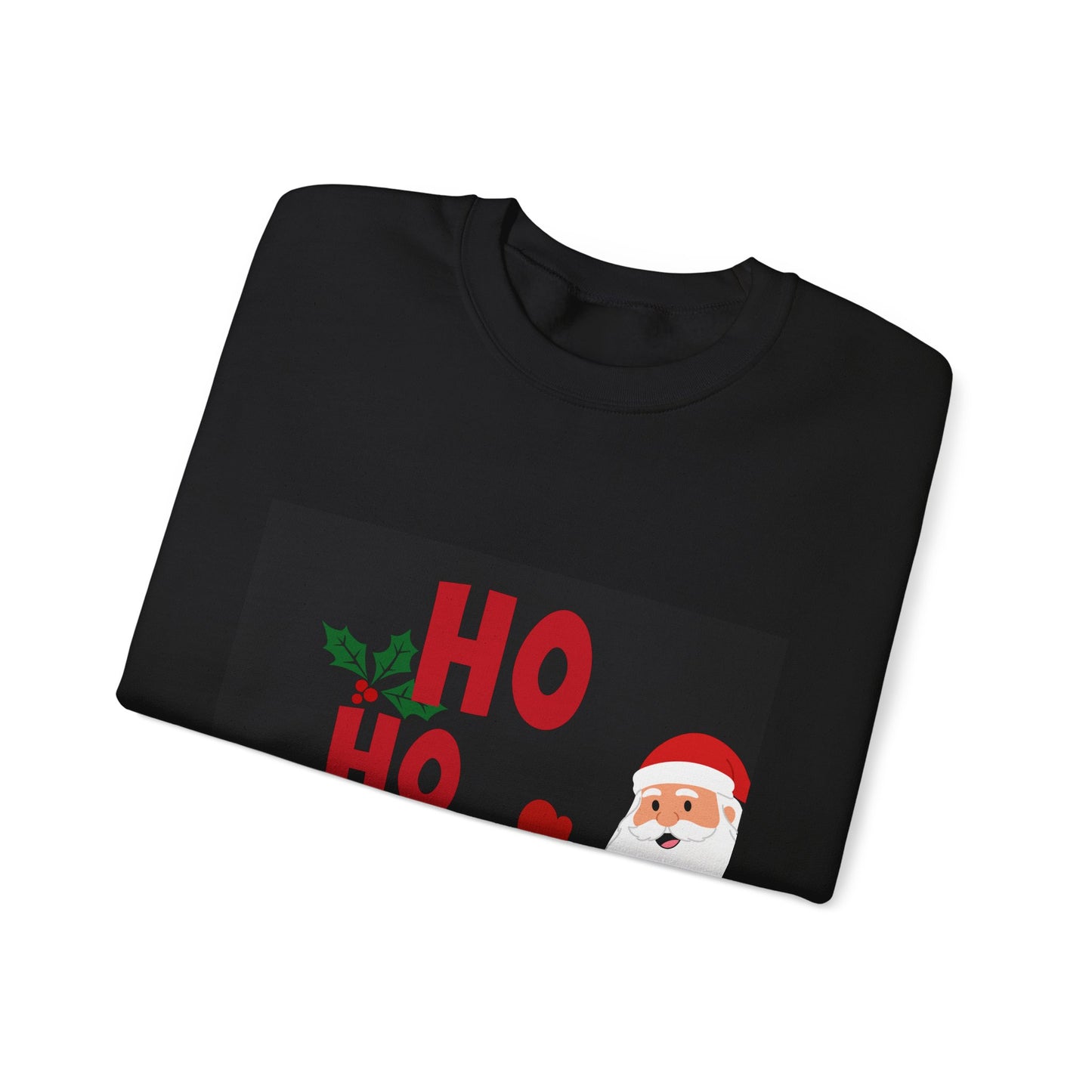 Christmas Sweatshirt — 'HO HO HO' Santa Holiday Crewneck