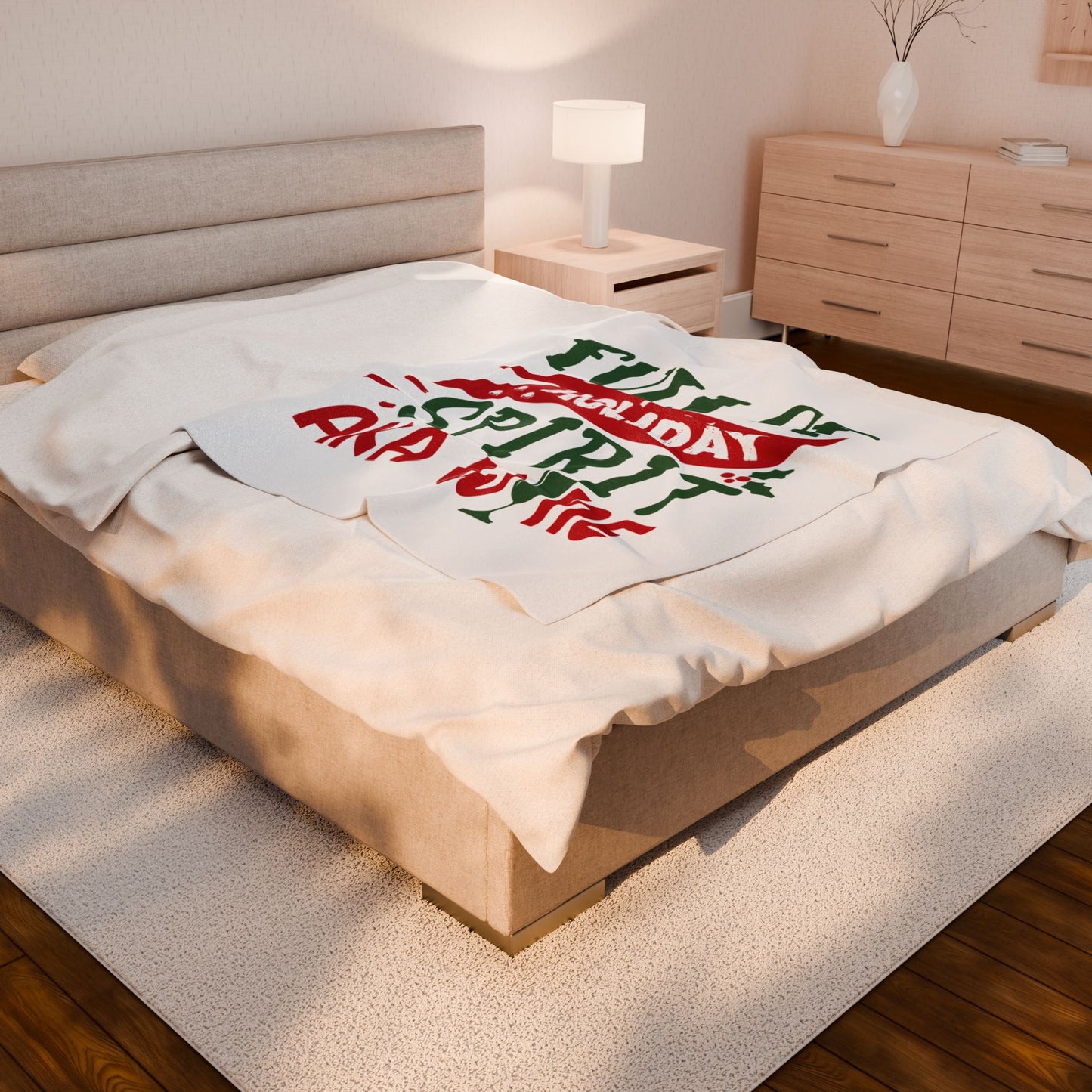 Holiday Wine Blanket — "Full of Holiday Spirit AKA Wine" Plush Throw