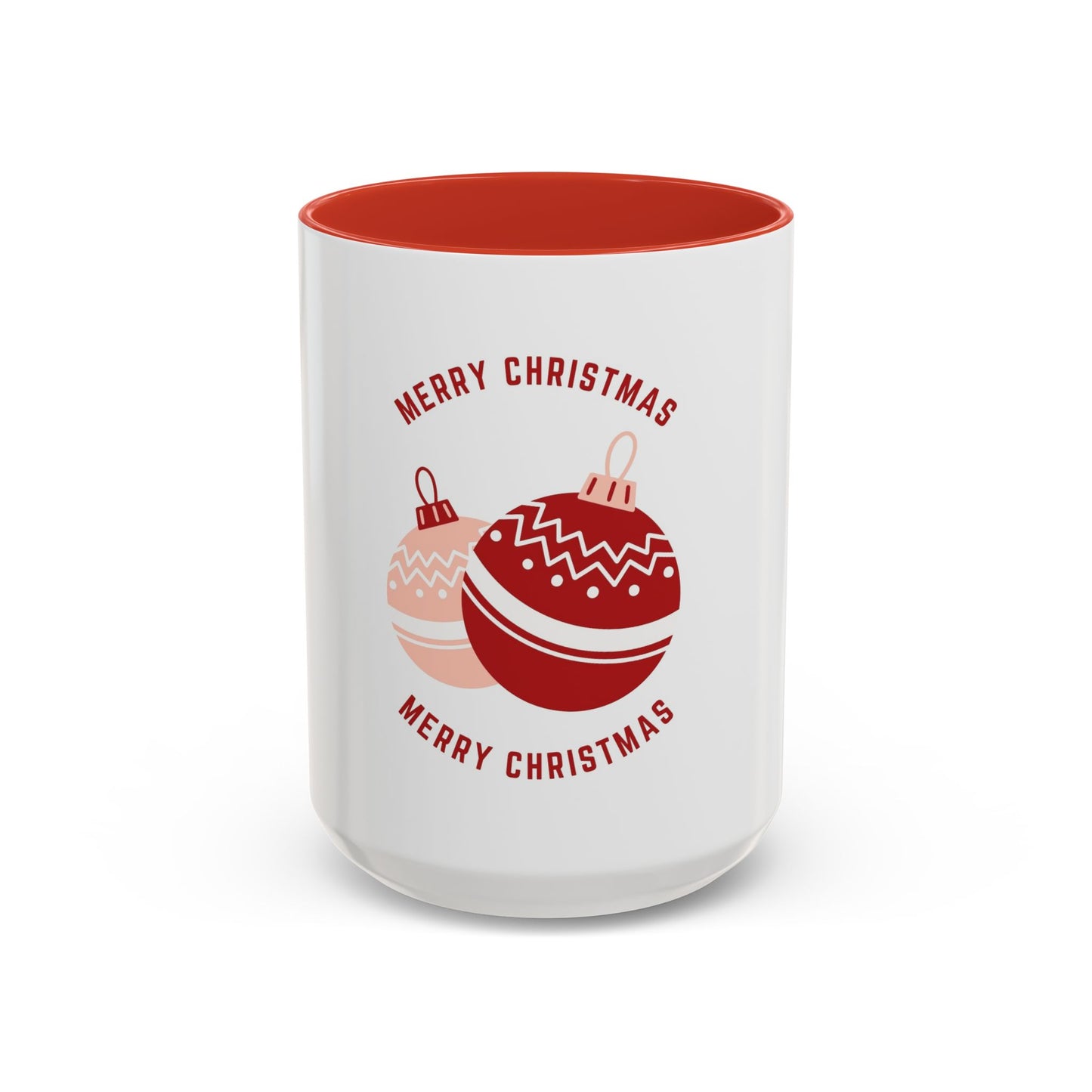 Christmas Ornament Accent Coffee Mug – “Merry Christmas” Red Holiday Coffee Cup