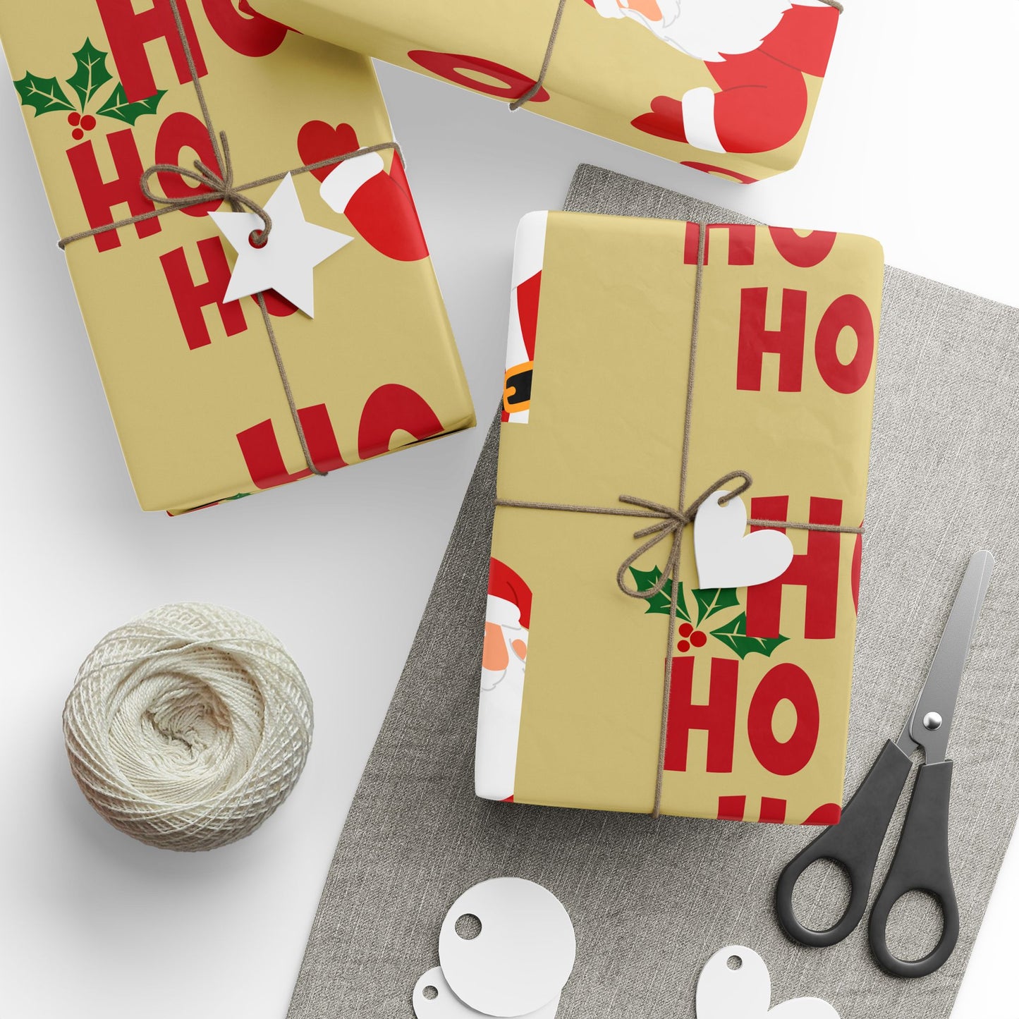 Santa 'Ho Ho Ho' Christmas Wrapping Paper — Festive Holiday Gift Wrap