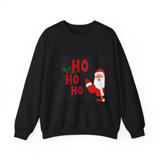 Christmas Sweatshirt — 'HO HO HO' Santa Holiday Crewneck