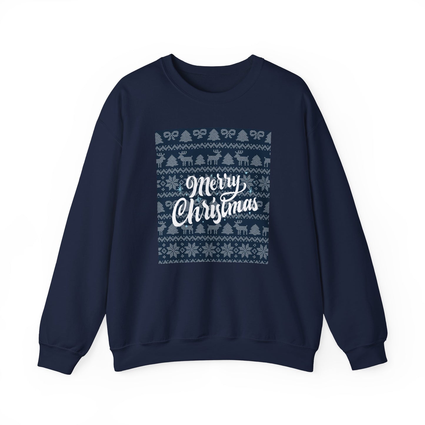 Merry Christmas Crewneck Sweatshirt — Navy Holiday Graphic
