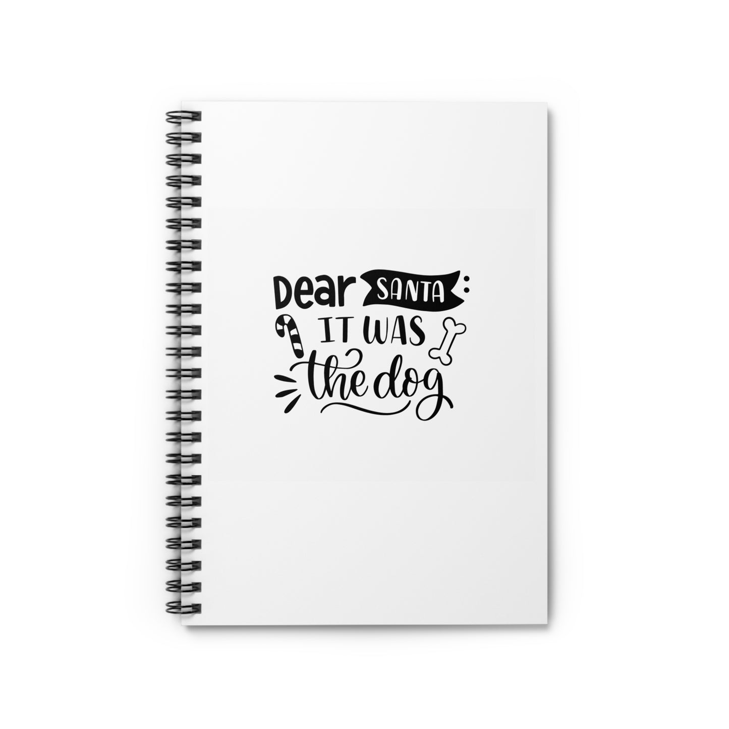 Notebook — "Dear Santa It Was the Dog" Christmas Ruled Spiral Notebook