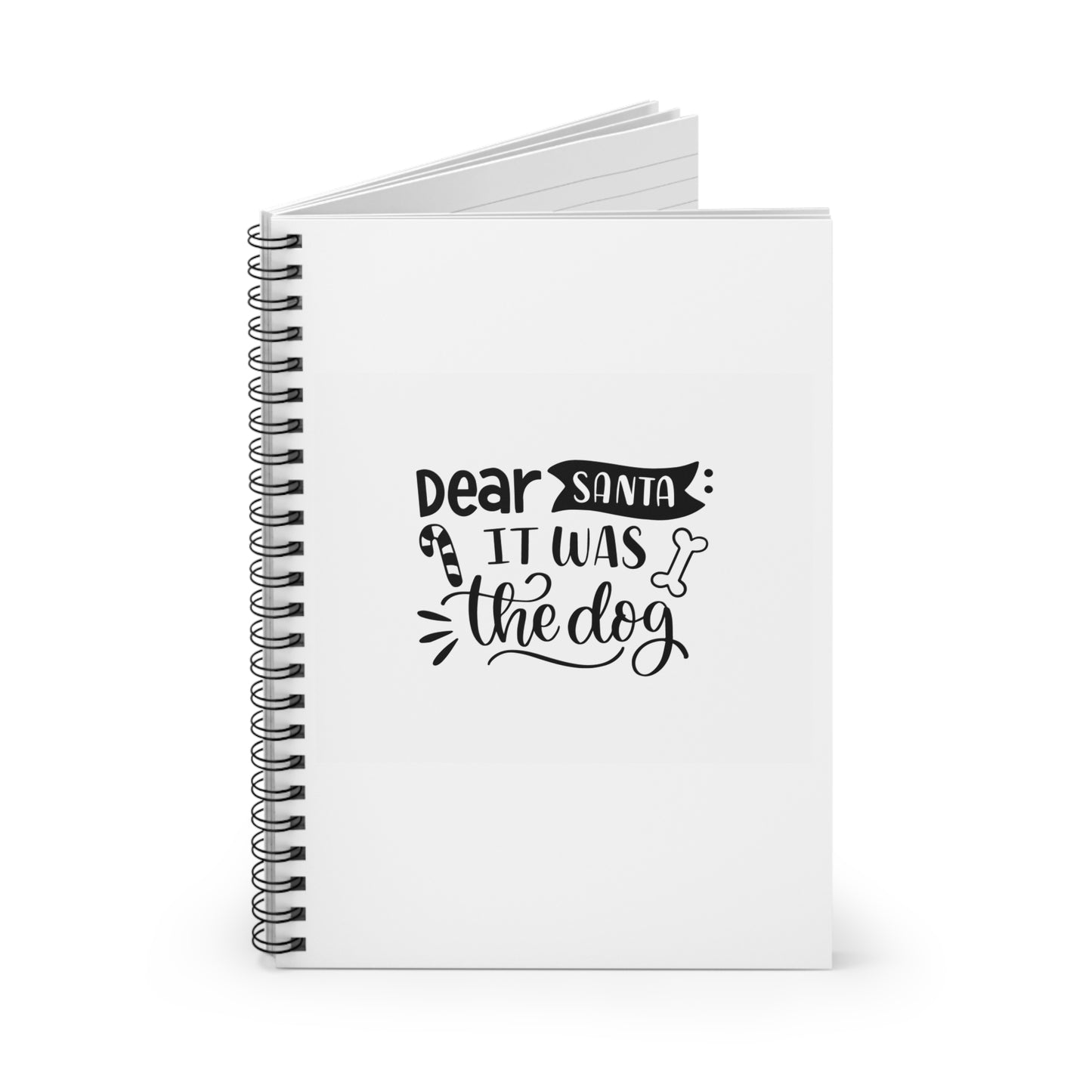 Notebook — "Dear Santa It Was the Dog" Christmas Ruled Spiral Notebook