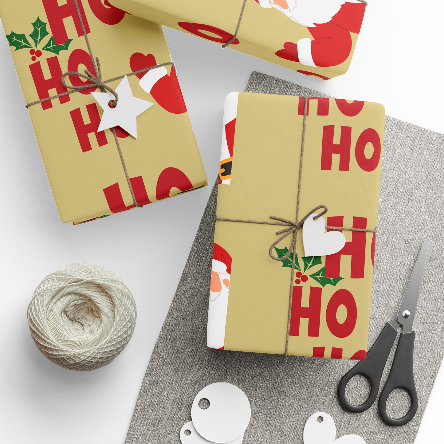 Santa 'Ho Ho Ho' Christmas Wrapping Paper — Festive Holiday Gift Wrap