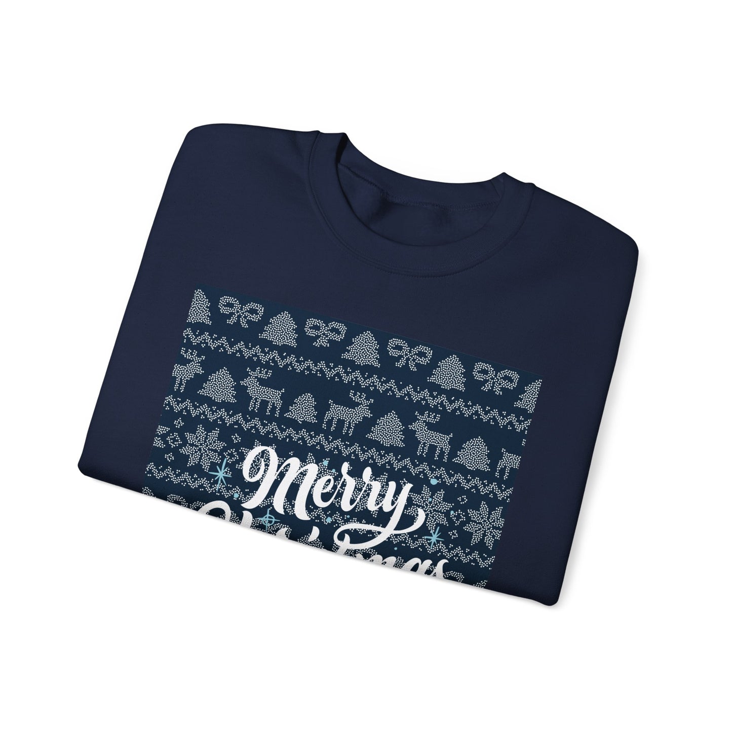 Merry Christmas Crewneck Sweatshirt — Navy Holiday Graphic