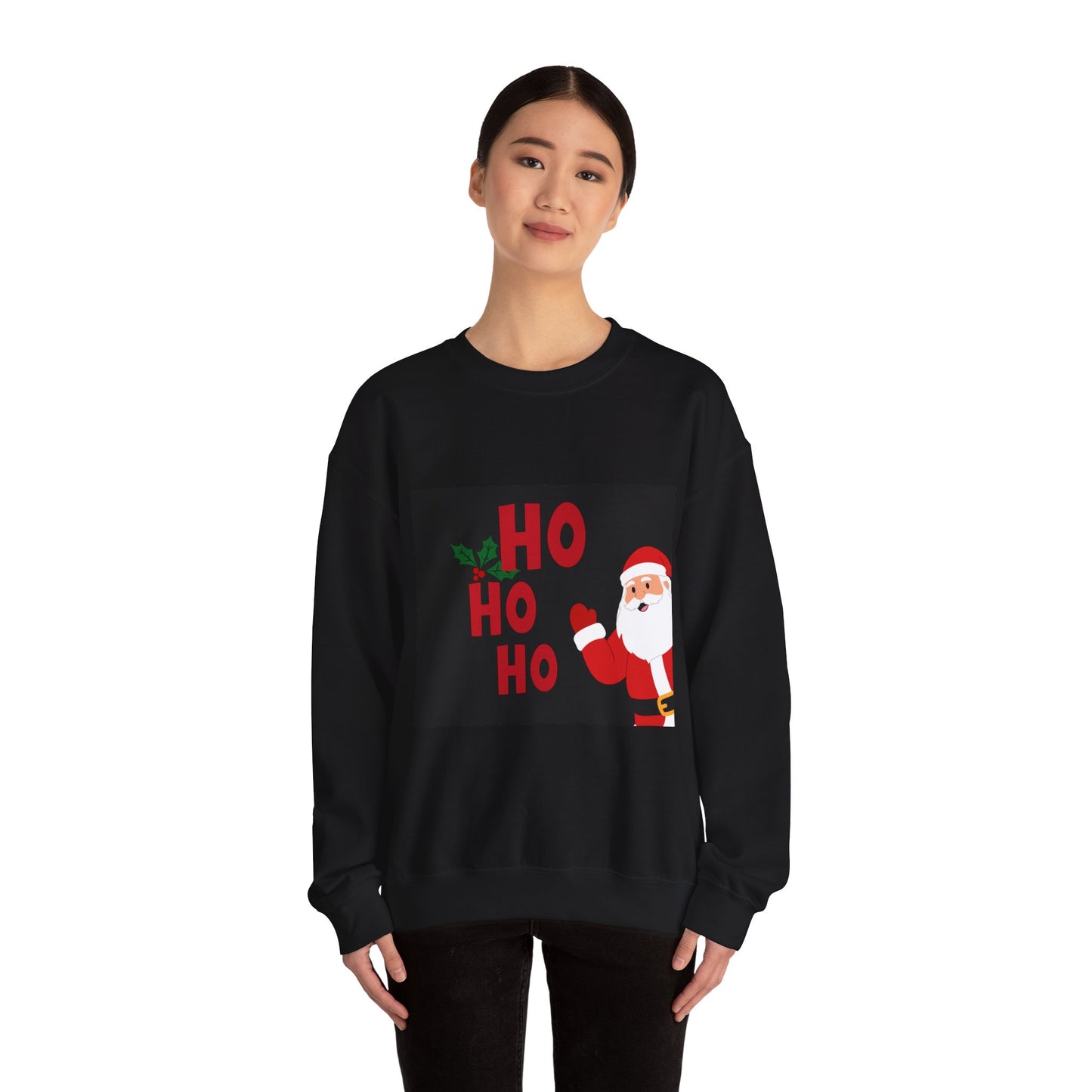 Christmas Sweatshirt — 'HO HO HO' Santa Holiday Crewneck